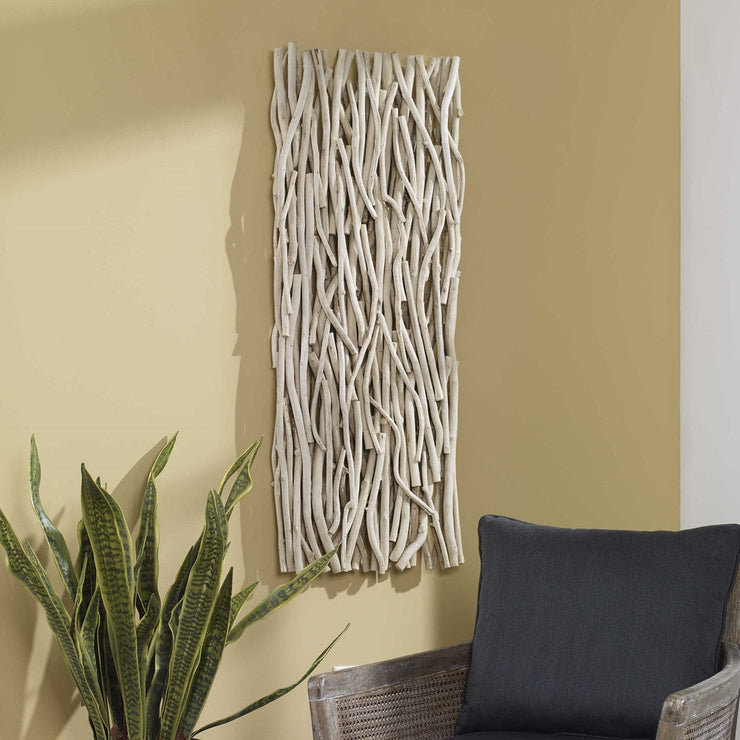 Uttermost Gathered Bleached Teak Wood Wall Decor