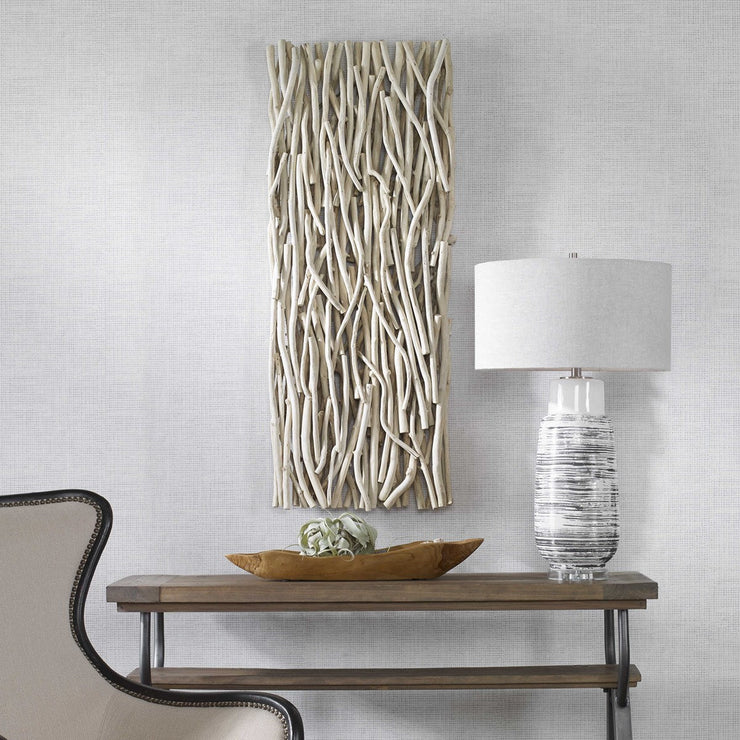 Uttermost Gathered Bleached Teak Wood Wall Decor