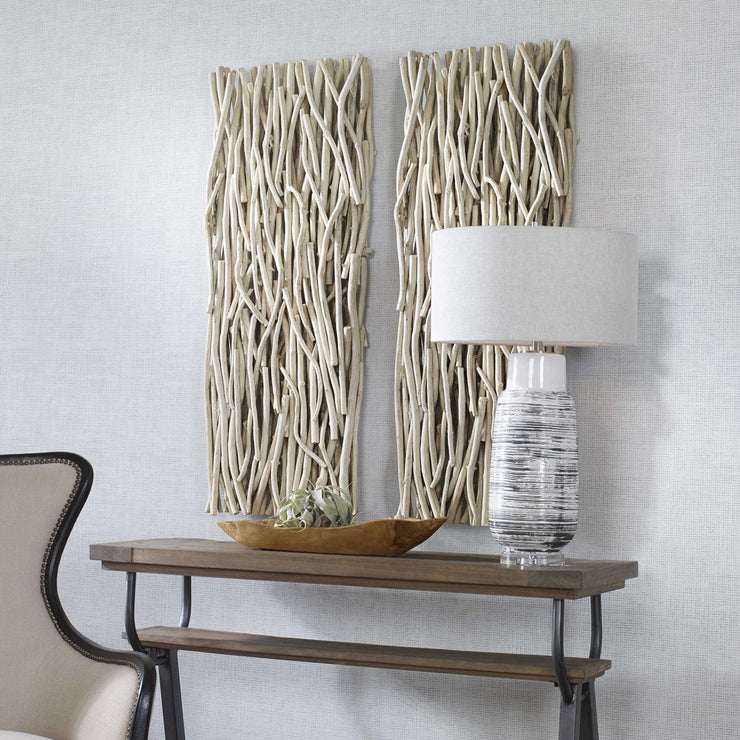 Uttermost Gathered Bleached Teak Wood Wall Decor
