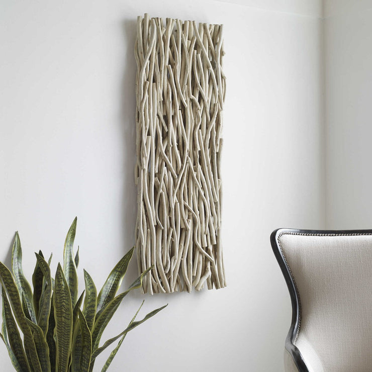 Uttermost Gathered Bleached Teak Wood Wall Decor