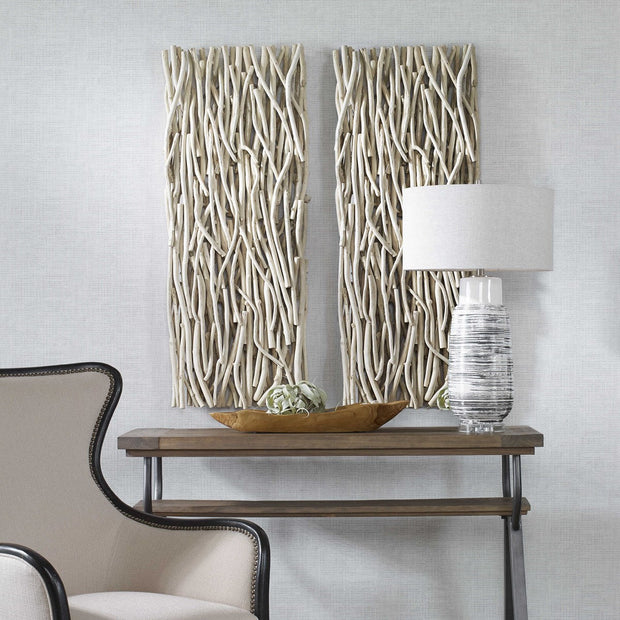 Uttermost Gathered Bleached Teak Wood Wall Decor
