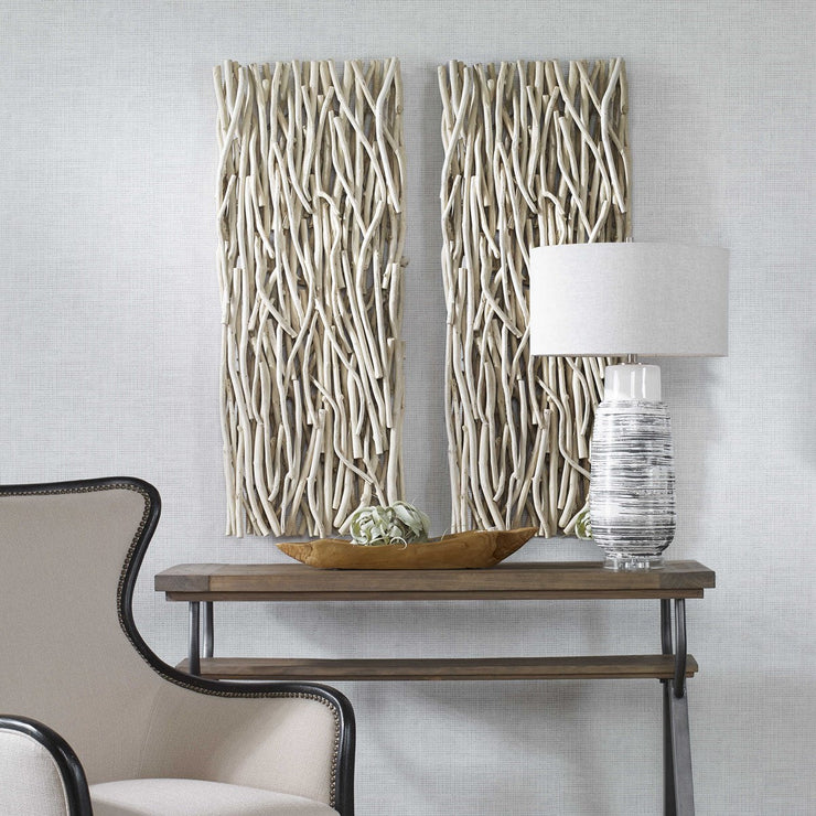 Uttermost Gathered Bleached Teak Wood Wall Decor