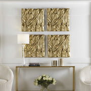 Uttermost Rio Gold Leaf Teak Wood Wall Decor
