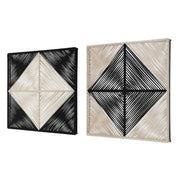 Uttermost Seeing Double Black and White Set of 2 Wall Squares