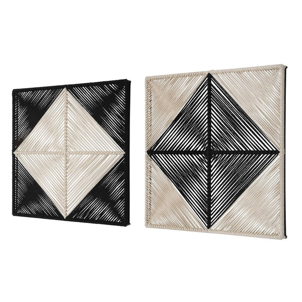 Uttermost Seeing Double Black and White Set of 2 Wall Squares