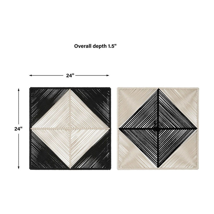 Uttermost Seeing Double Black and White Set of 2 Wall Squares