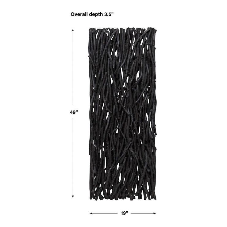 Uttermost Gathered Black Teak Wood Wall Decor