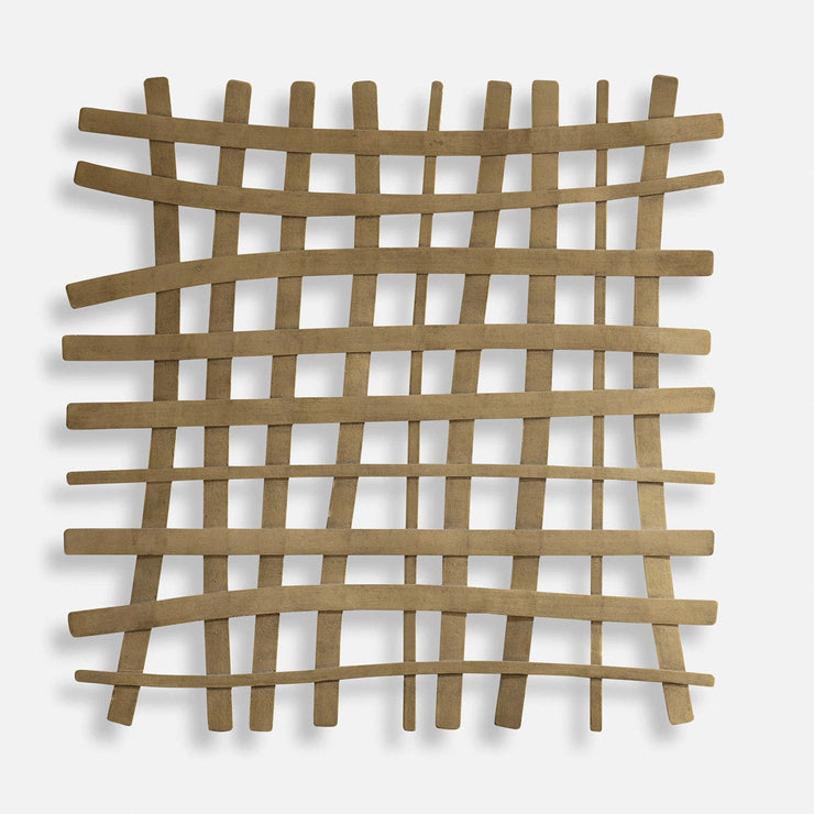 Uttermost Gridlines Antiqued Gold Metal Wall Decor
