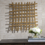 Uttermost Gridlines Antiqued Gold Metal Wall Decor