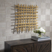 Uttermost Gridlines Antiqued Gold Metal Wall Decor