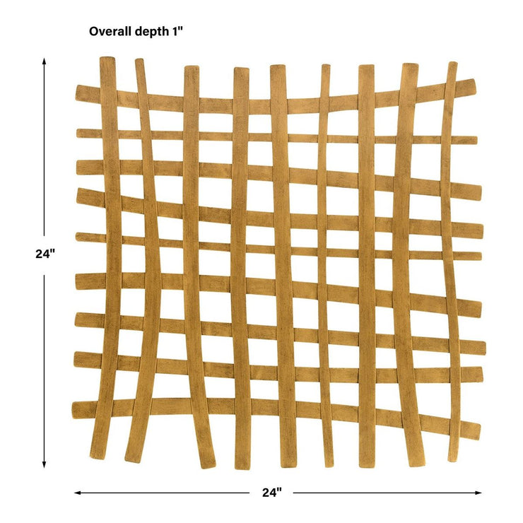 Uttermost Gridlines Antiqued Gold Metal Wall Decor