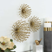 Uttermost Aga Plated Gold Set of 3 Metal Wall Decor