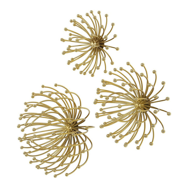 Uttermost Aga Plated Gold Set of 3 Metal Wall Decor