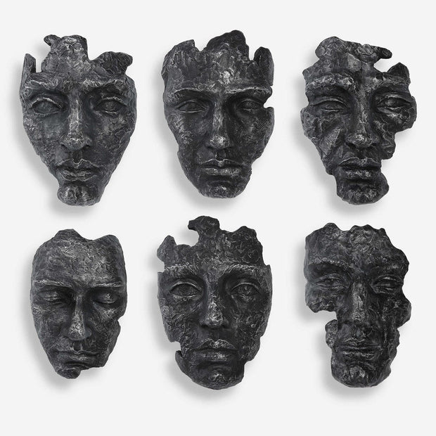 Uttermost Self-Portrait Steel Gray Modern Set of 6 Wall Decor