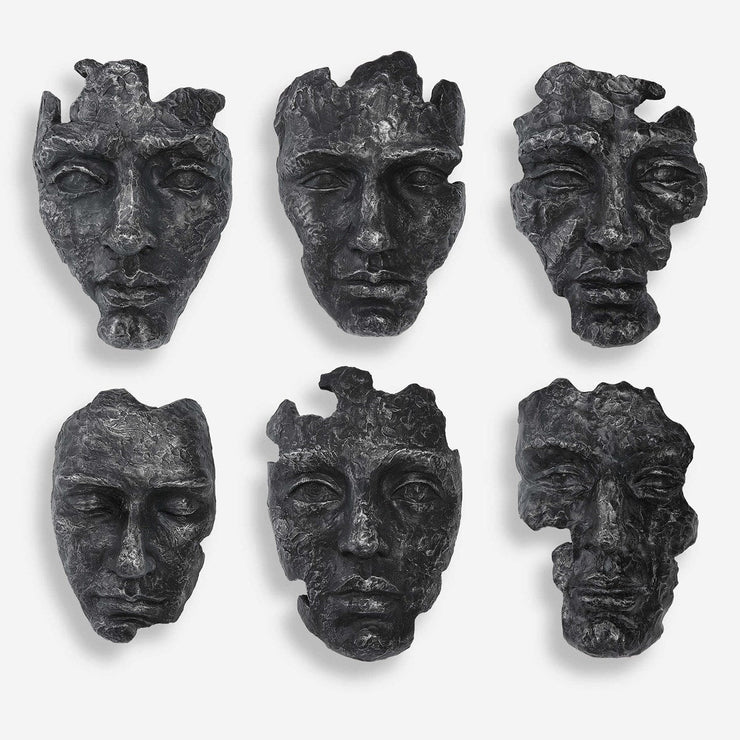 Uttermost Self-Portrait Steel Gray Modern Set of 6 Wall Decor
