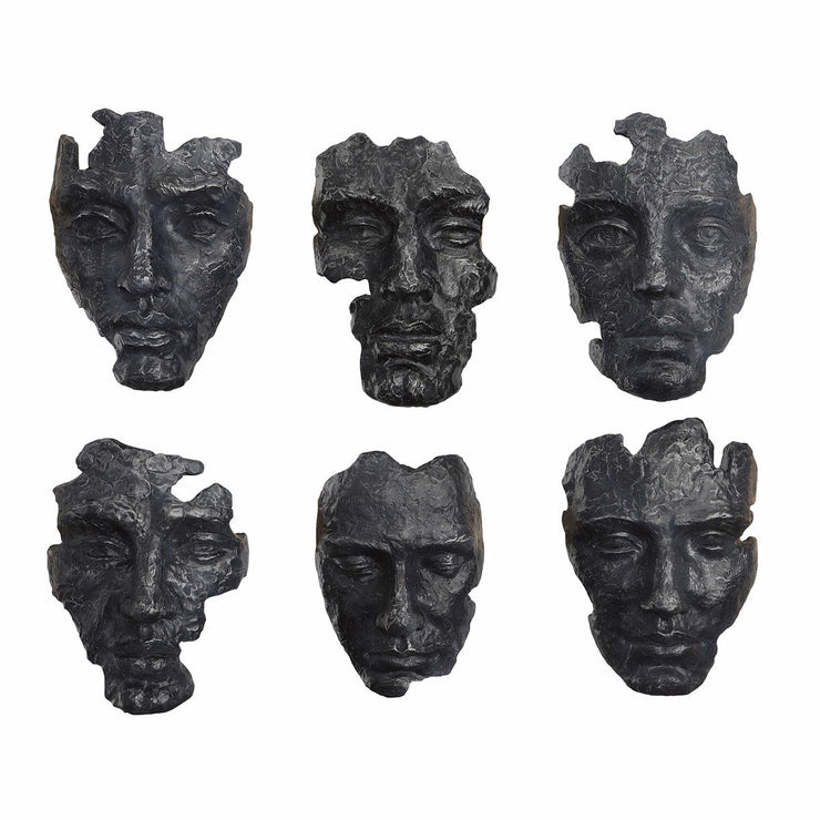 Uttermost Self-Portrait Steel Gray Modern Set of 6 Wall Decor