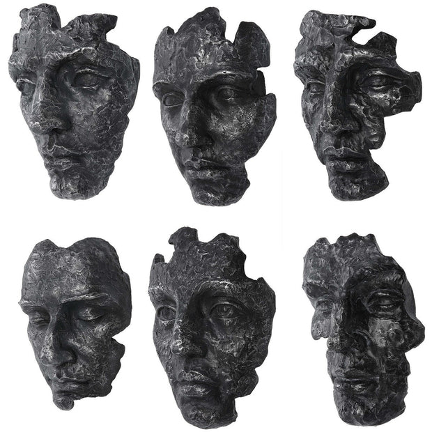 Uttermost Self-Portrait Steel Gray Modern Set of 6 Wall Decor