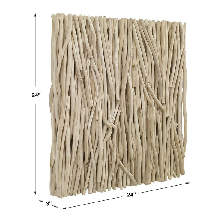 Uttermost Gathered Bleached Teak Square Wood Wall Decor