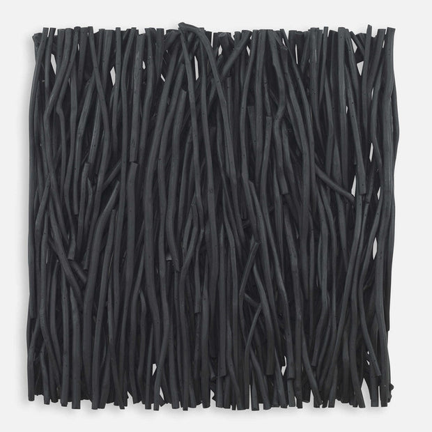 Uttermost Gathered Black Teak Square Wood Wall Decor
