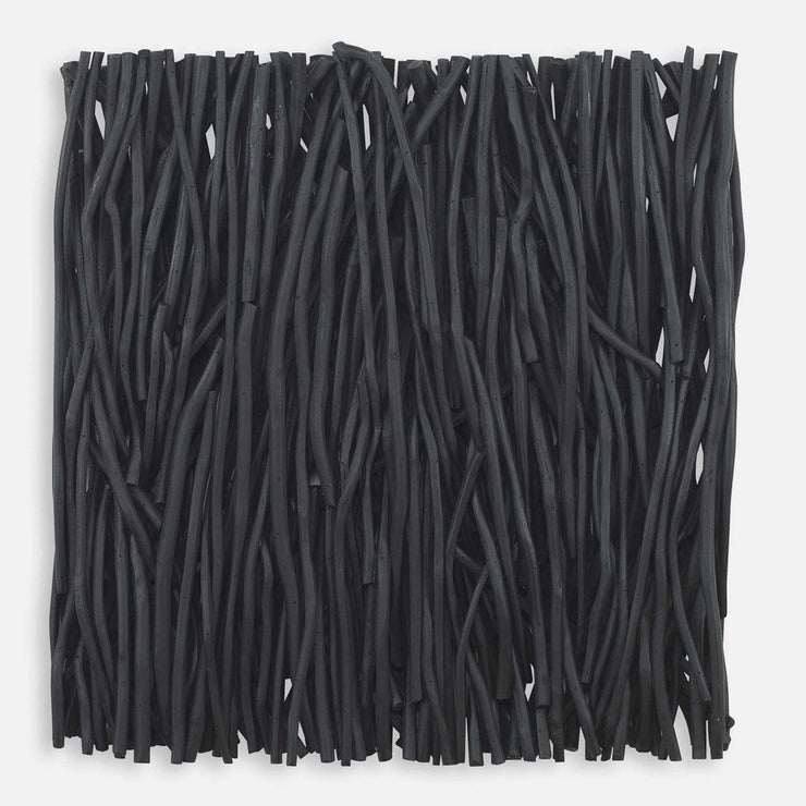 Uttermost Gathered Black Teak Square Wood Wall Decor