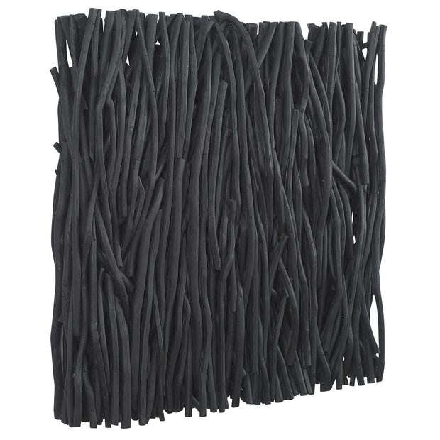 Uttermost Gathered Black Teak Square Wood Wall Decor