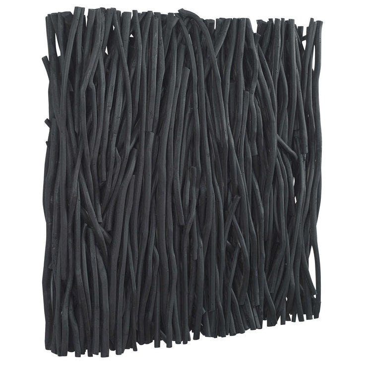 Uttermost Gathered Black Teak Square Wood Wall Decor
