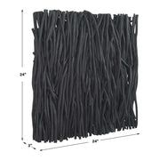 Uttermost Gathered Black Teak Square Wood Wall Decor