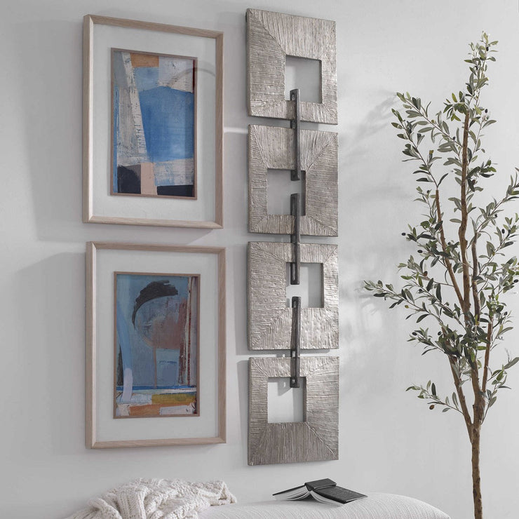 Uttermost Linked Aged Silver Metal Wall Decor