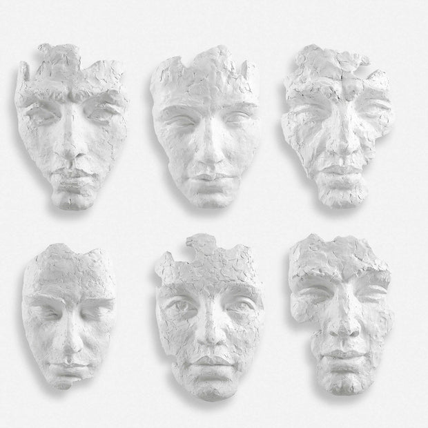 Uttermost Self-Portrait Matte White Mpdern Set of 6 Wall Decor