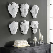 Uttermost Self-Portrait Matte White Mpdern Set of 6 Wall Decor