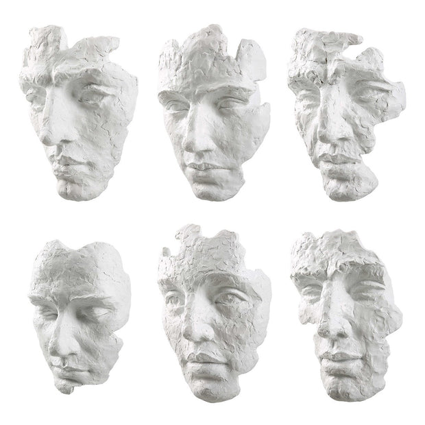 Uttermost Self-Portrait Matte White Mpdern Set of 6 Wall Decor