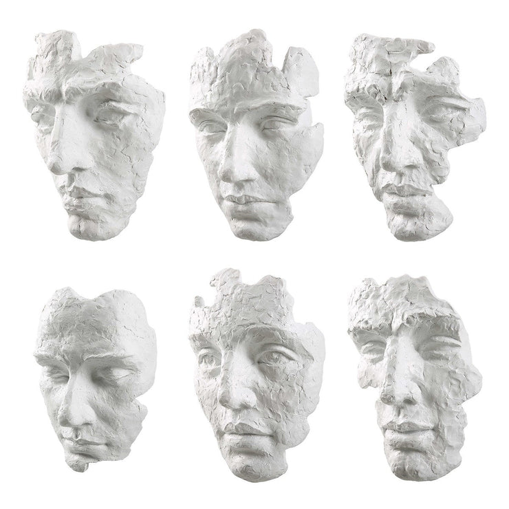 Uttermost Self-Portrait Matte White Mpdern Set of 6 Wall Decor