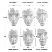 Uttermost Self-Portrait Matte White Mpdern Set of 6 Wall Decor