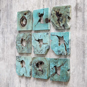 Uttermost Bahati Blue Tamerind Set of 9 Wood Wall Decor