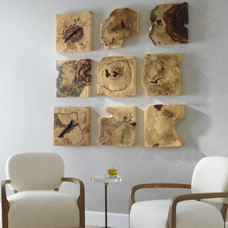 Uttermost Bahati Natural Tamarind Set of 9 Wood Wall Decor