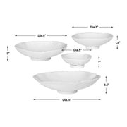 Uttermost Lucky Coins Set of 4 White Bowls Metal Wall Decor