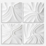 Uttermost Snowdrift Fresh White Set of 4 Wall Decor Panels