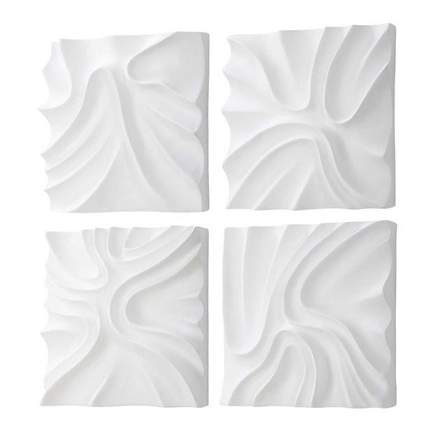 Uttermost Snowdrift Fresh White Set of 4 Wall Decor Panels