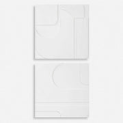 Uttermost Contours Set of 2 White Wood Wall Decor