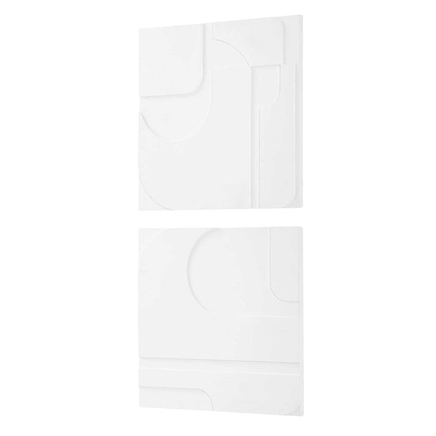 Uttermost Contours Set of 2 White Wood Wall Decor