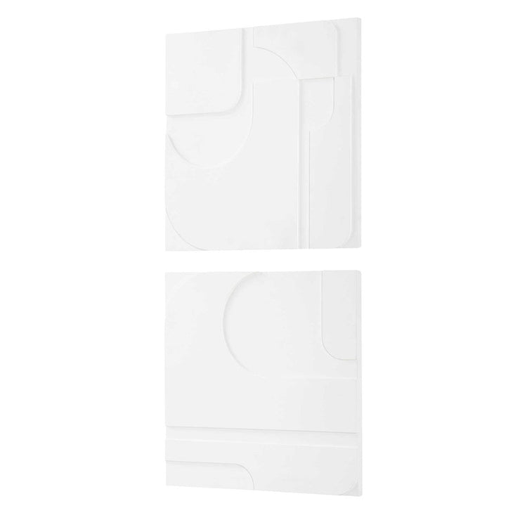 Uttermost Contours Set of 2 White Wood Wall Decor