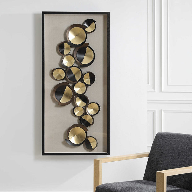 Uttermost Golden Hour Iron Discs Shadow Box Frame