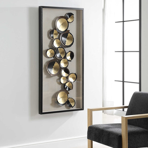 Uttermost Golden Hour Iron Discs Shadow Box Frame