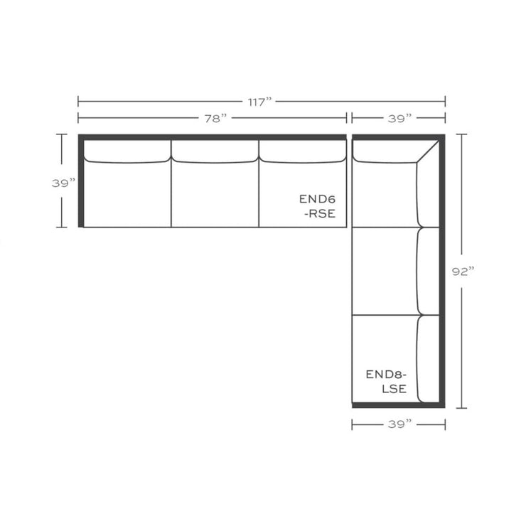 Rowe Furniture Lilah Bone White Plush Chenille Performance Fabric 106” x 110" Sectional ~ Express Collection