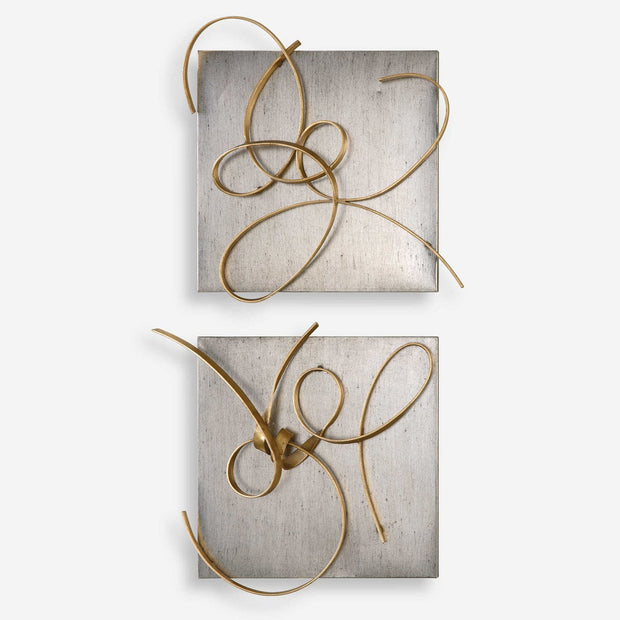 Uttermost Harmony Gold Leaf Set of 2 Metal Wall Decor