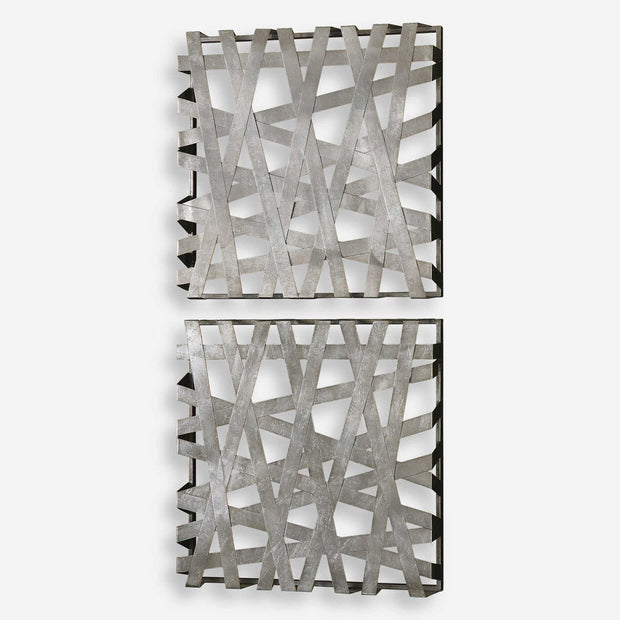 Uttermost Alita Silver Leaf Set of 2 Metal Wall Decor Art