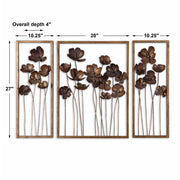 Uttermost Metal Tulips Set of 3 Wall Decor