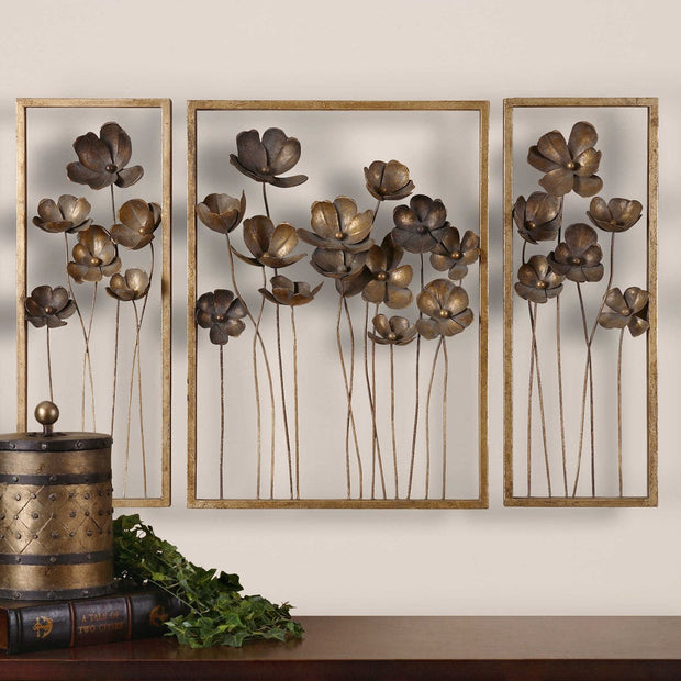 Uttermost Metal Tulips Set of 3 Wall Decor