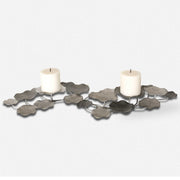 Uttermost Lying Lotus Champagne Silver Candleholder