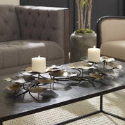 Uttermost Lying Lotus Champagne Silver Candleholder